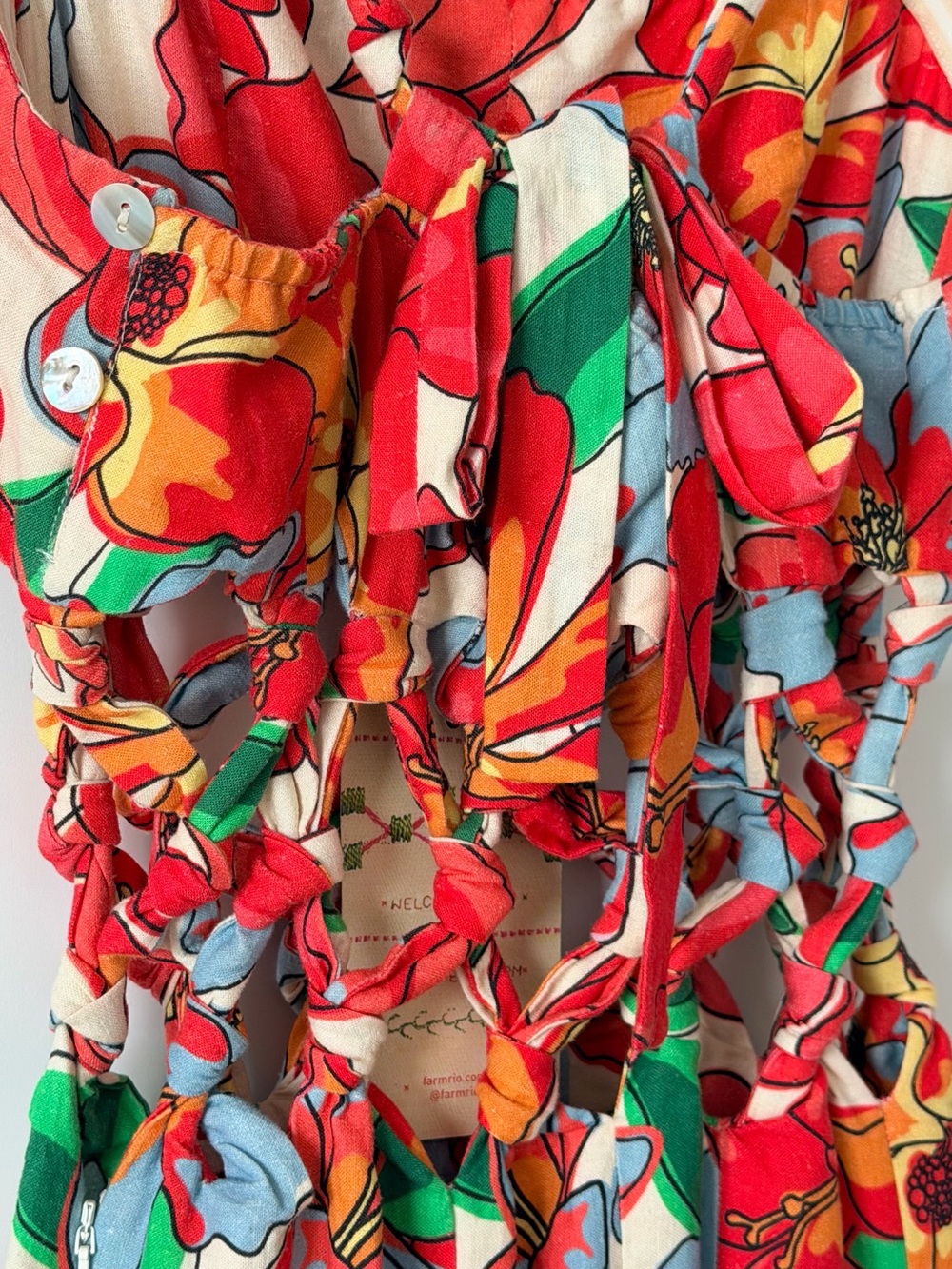 FARM RIO ANTHROPOLIGIE Floral Red Multicolor Summer Maxi Dress - Picture 10 of 14
